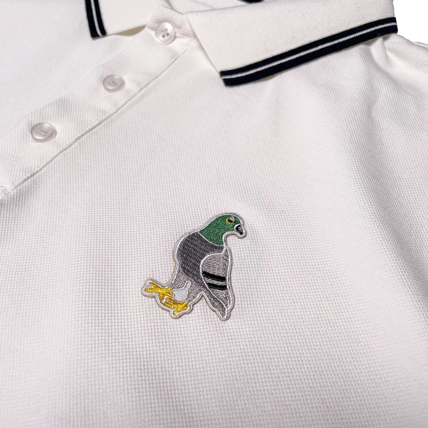 Black on White Pique Polo - Palos