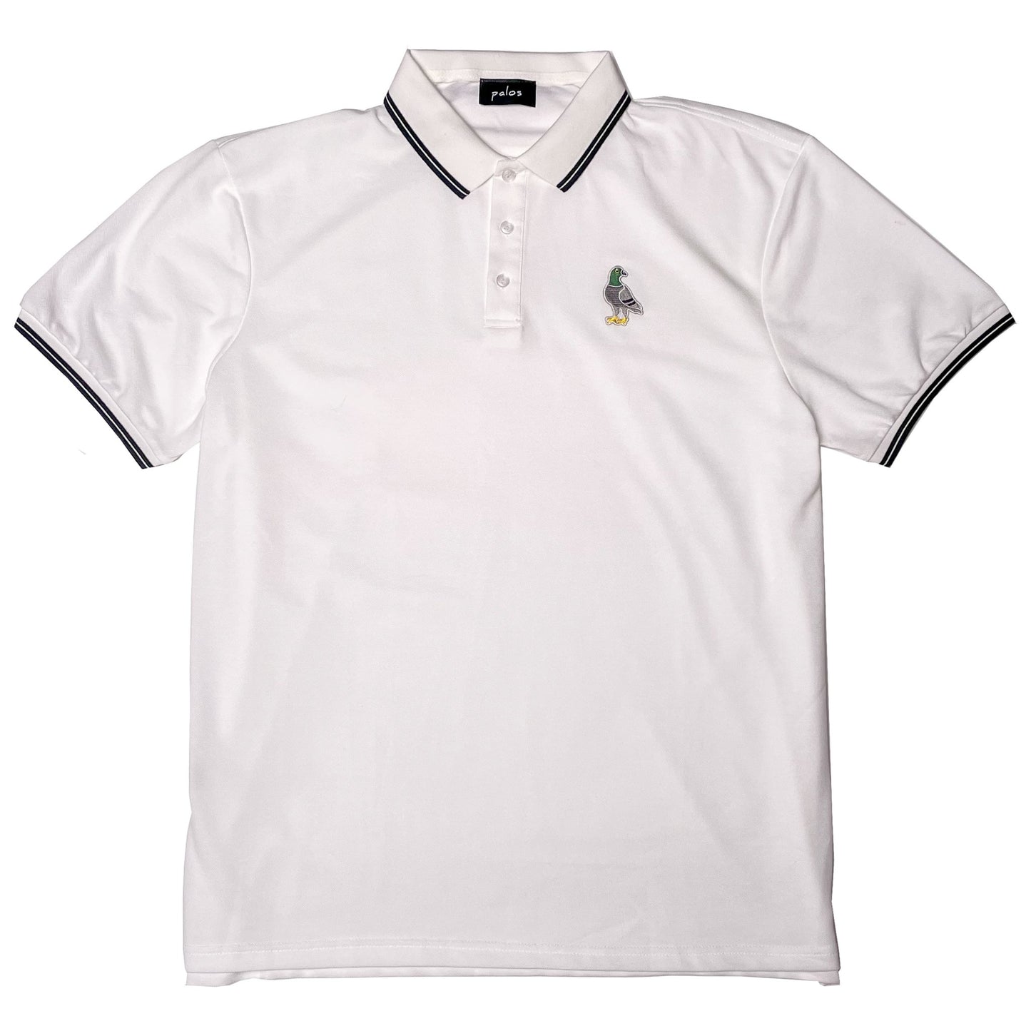Black on White Pique Polo - Palos
