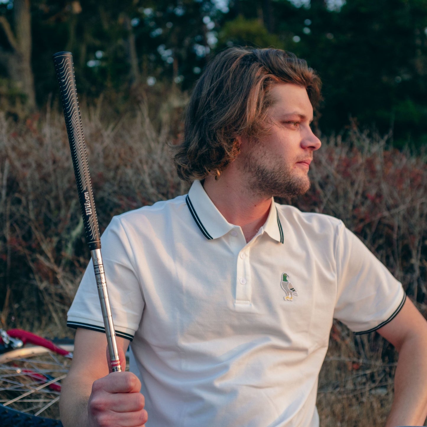 Black on White Pique Polo - Palos