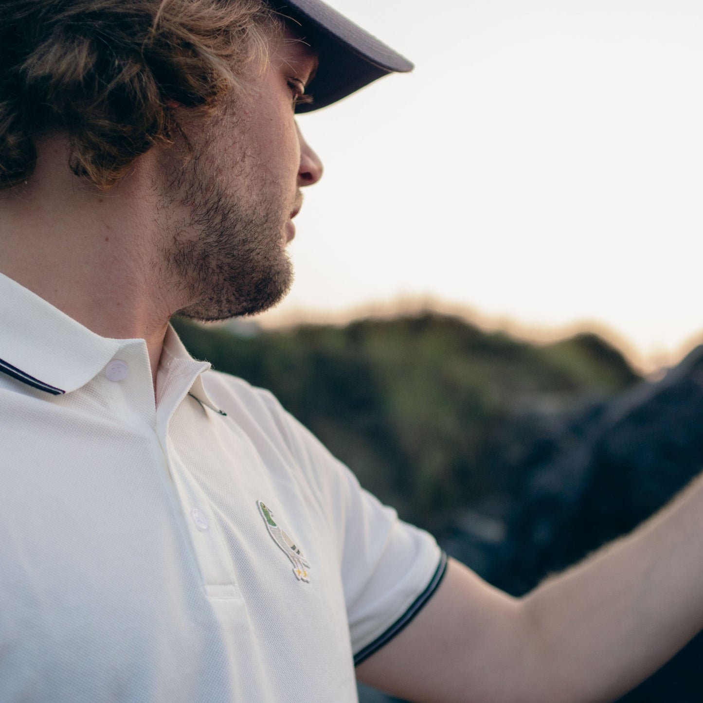 Black on White Pique Polo - Palos