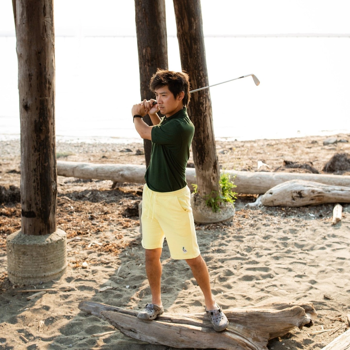 Pigeon Pigment Dyed Fleece Shorts - Palos